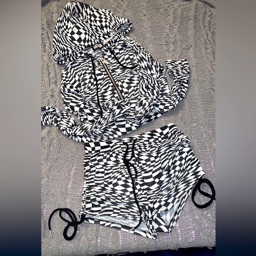 MESH HOODIE SET
